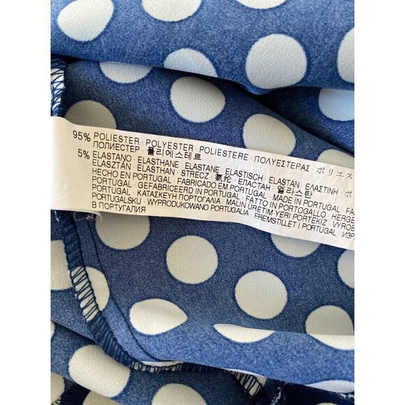 Zara Woman Shift Dress, Navy and White Polka Dot 3/4 Sleeve, Women's Size Large - Picture 9 of 9